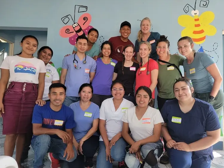 Team members working with community in Guatemala