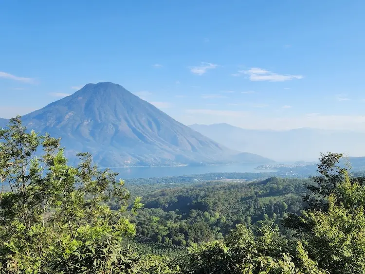 Volcano and forest landscape in rural Guatemala
